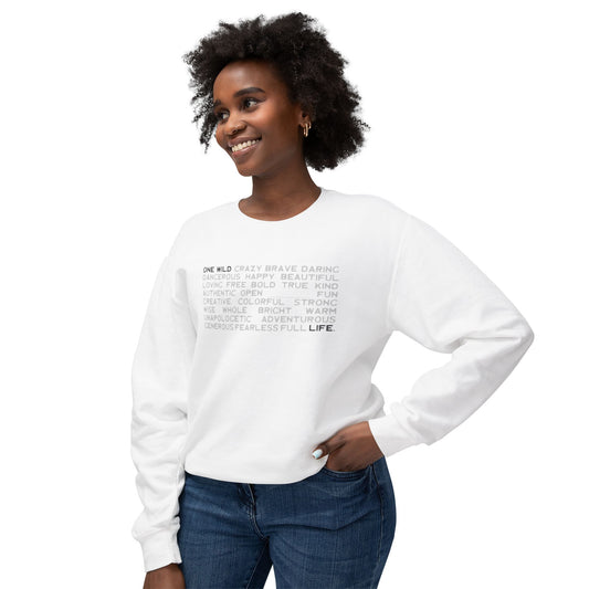 Inspirational Unisex Crewneck Sweatshirt, Motivational Gift, Cozy Casual Wear, Perfect for Any Occasion, White Sweatshirt